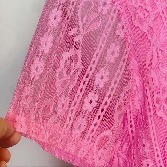 Summer Fashion Womens Shirts Floral Crew Neck Lace Tops - Picture 3 of 12